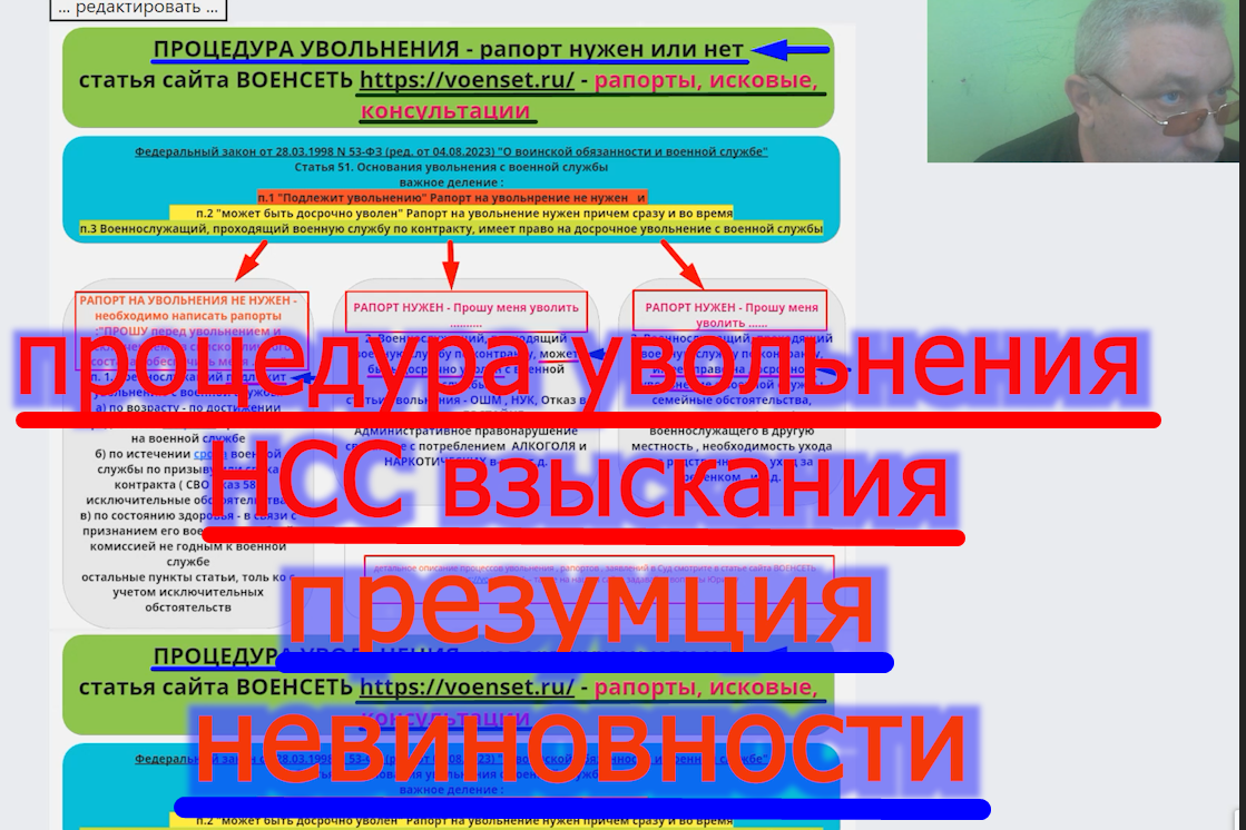 НСС взыскания , презумпция невиновности  доказывание вины  увольнение  voenset.ru     1