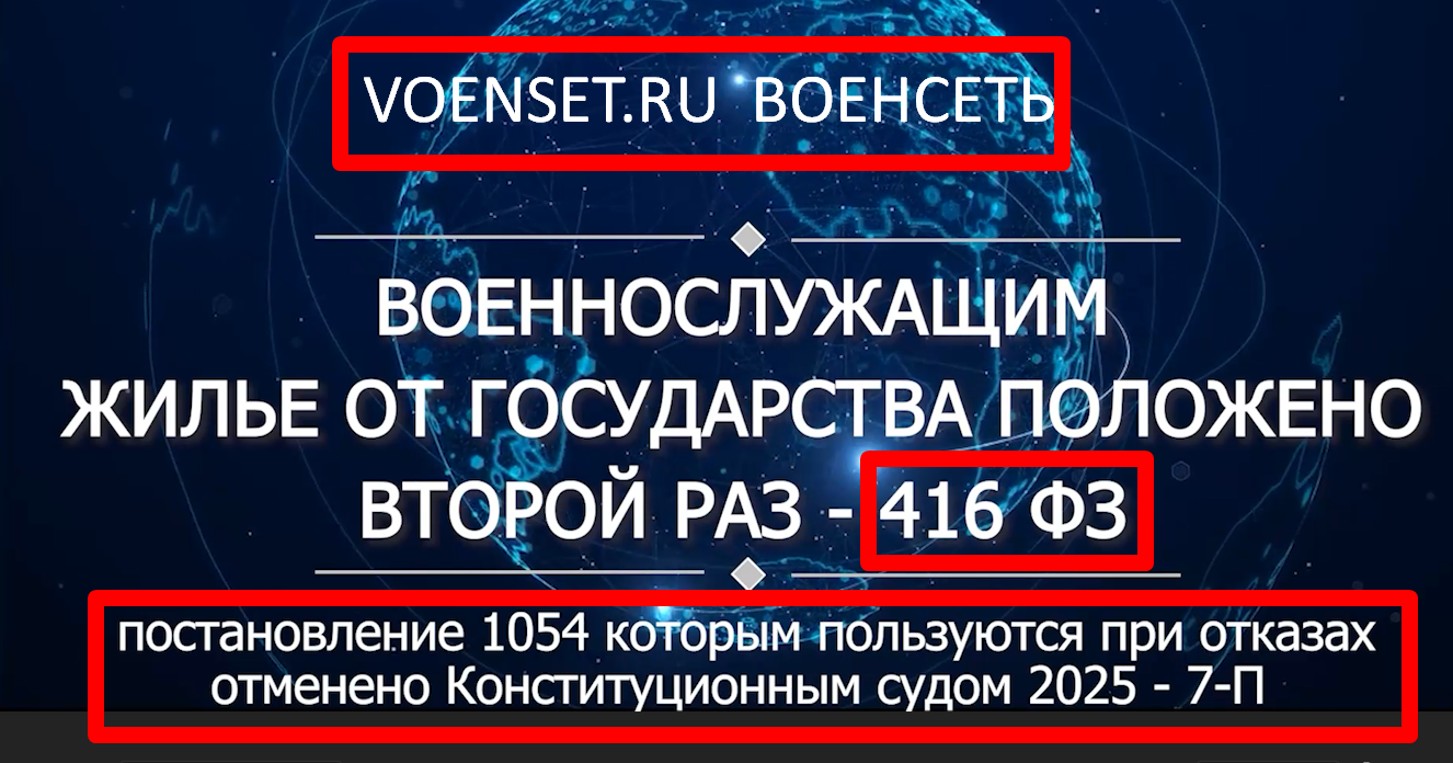 Жилье от Государства второй раз по 416 ФЗ КС- февраль 2025 -7П отказы одинаковые и система защиты от отказов voenset.ru 