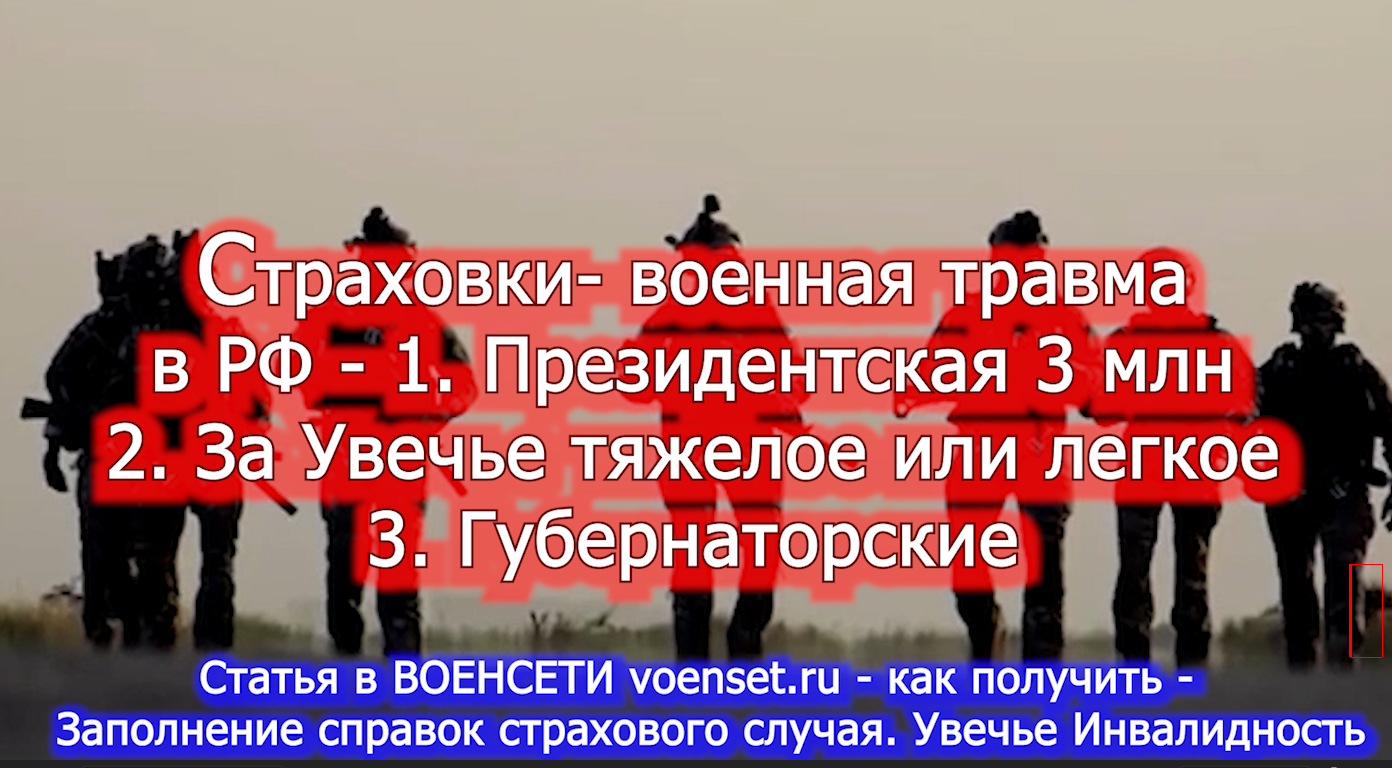 Страховка за Увечье СВО   voenset.ru -- список документов - как получить  1